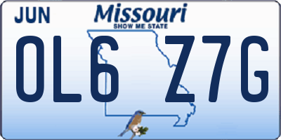 MO license plate OL6Z7G