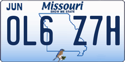 MO license plate OL6Z7H