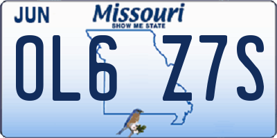MO license plate OL6Z7S