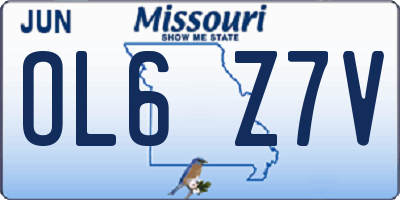 MO license plate OL6Z7V