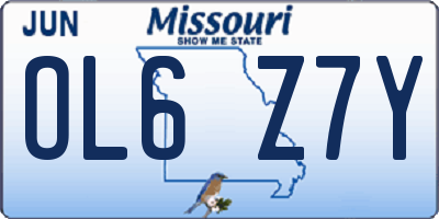 MO license plate OL6Z7Y
