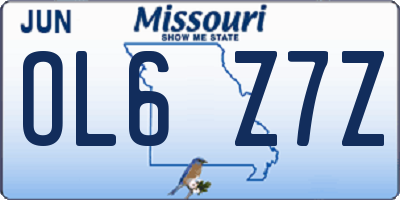 MO license plate OL6Z7Z