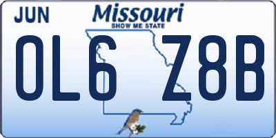 MO license plate OL6Z8B