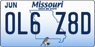 MO license plate OL6Z8D