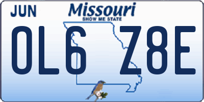 MO license plate OL6Z8E