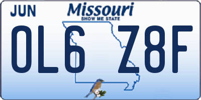 MO license plate OL6Z8F