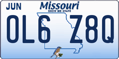 MO license plate OL6Z8Q