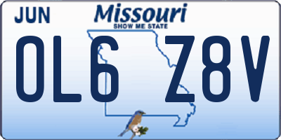 MO license plate OL6Z8V