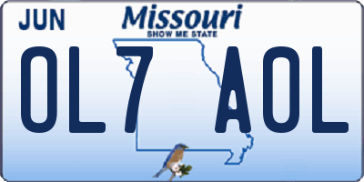 MO license plate OL7A0L