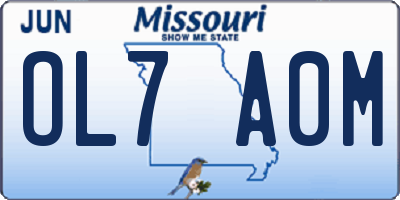 MO license plate OL7A0M