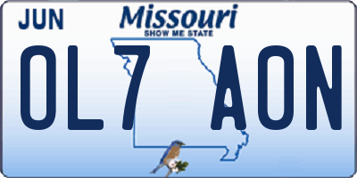 MO license plate OL7A0N
