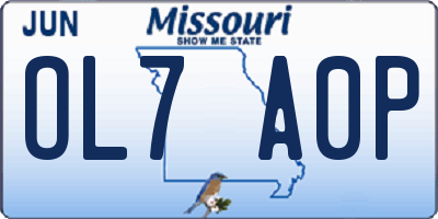 MO license plate OL7A0P