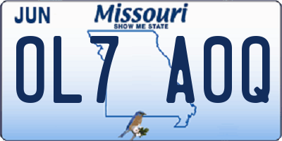 MO license plate OL7A0Q