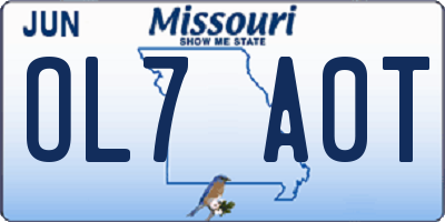 MO license plate OL7A0T