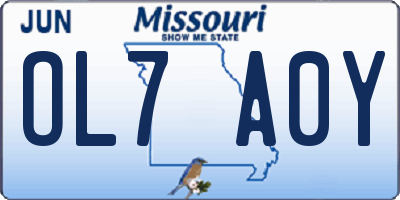 MO license plate OL7A0Y