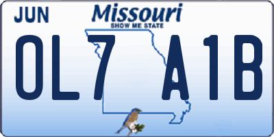 MO license plate OL7A1B