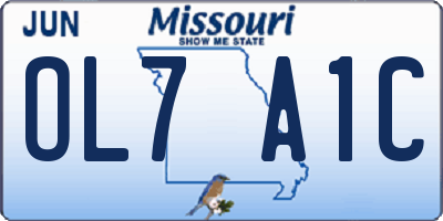 MO license plate OL7A1C