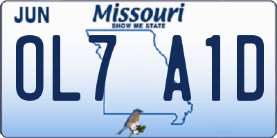 MO license plate OL7A1D