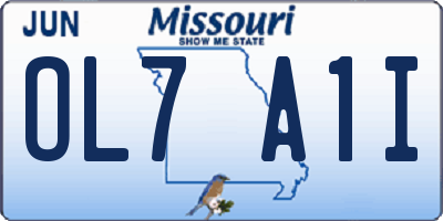 MO license plate OL7A1I