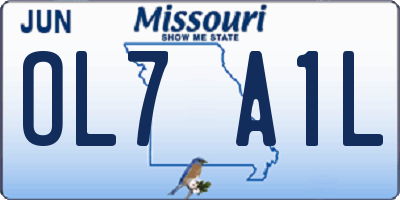 MO license plate OL7A1L