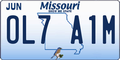 MO license plate OL7A1M