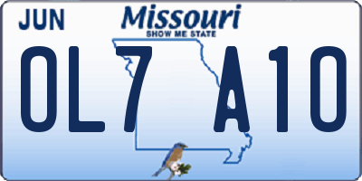 MO license plate OL7A1O