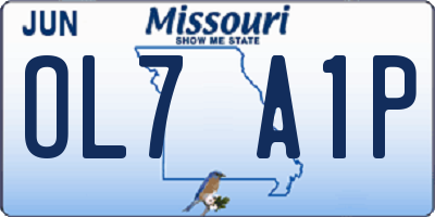 MO license plate OL7A1P