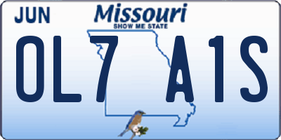 MO license plate OL7A1S