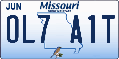 MO license plate OL7A1T