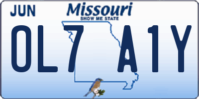 MO license plate OL7A1Y