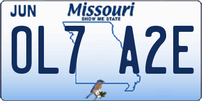 MO license plate OL7A2E