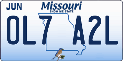 MO license plate OL7A2L