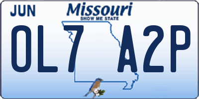 MO license plate OL7A2P