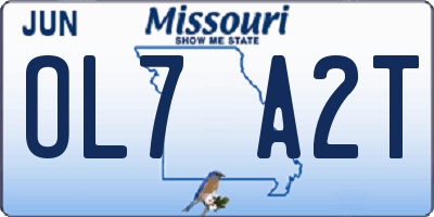 MO license plate OL7A2T