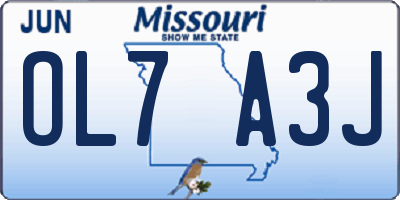 MO license plate OL7A3J