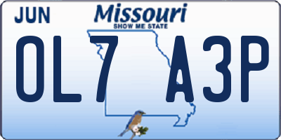 MO license plate OL7A3P