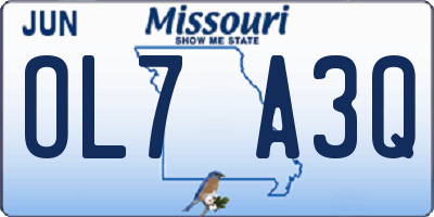 MO license plate OL7A3Q