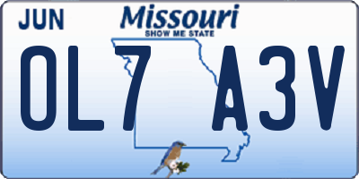 MO license plate OL7A3V