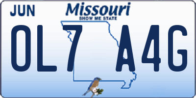 MO license plate OL7A4G