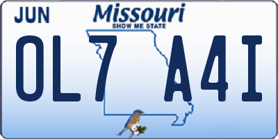 MO license plate OL7A4I