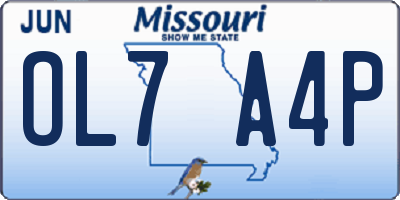 MO license plate OL7A4P