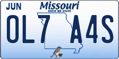 MO license plate OL7A4S