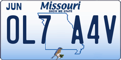 MO license plate OL7A4V