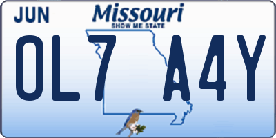 MO license plate OL7A4Y