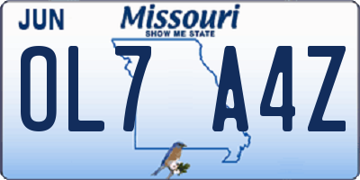 MO license plate OL7A4Z