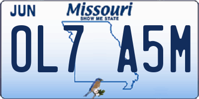 MO license plate OL7A5M