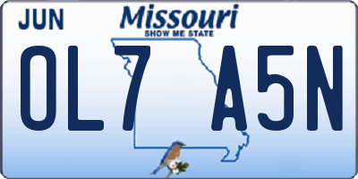 MO license plate OL7A5N