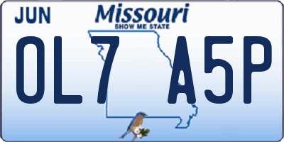 MO license plate OL7A5P