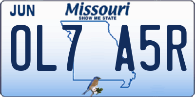 MO license plate OL7A5R