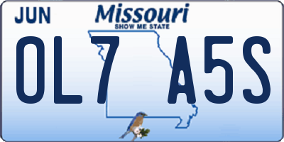 MO license plate OL7A5S